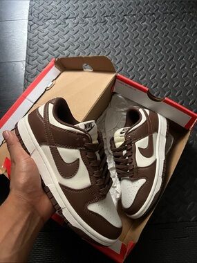 Nike Brown and White Low-Top Sneakers